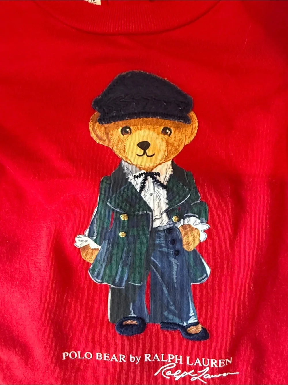 Ralph Lauren baby Red Polo Bear Long Sleeve Tee 0-3 months